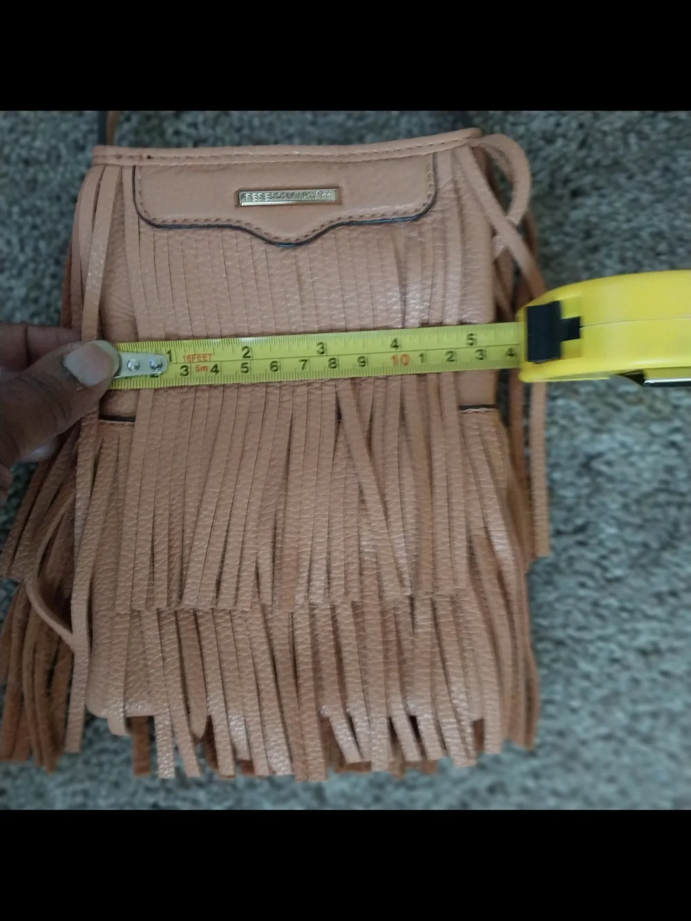 Rebecca Minkoff Tan Leather Fringe Crossbody Bag